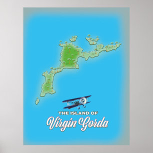 Poster Carte de Virgin Gorda