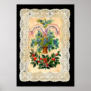 Poster Carte de voeux de Noël victorienne