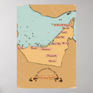 Poster Carte de voyage Bahrain Vintage