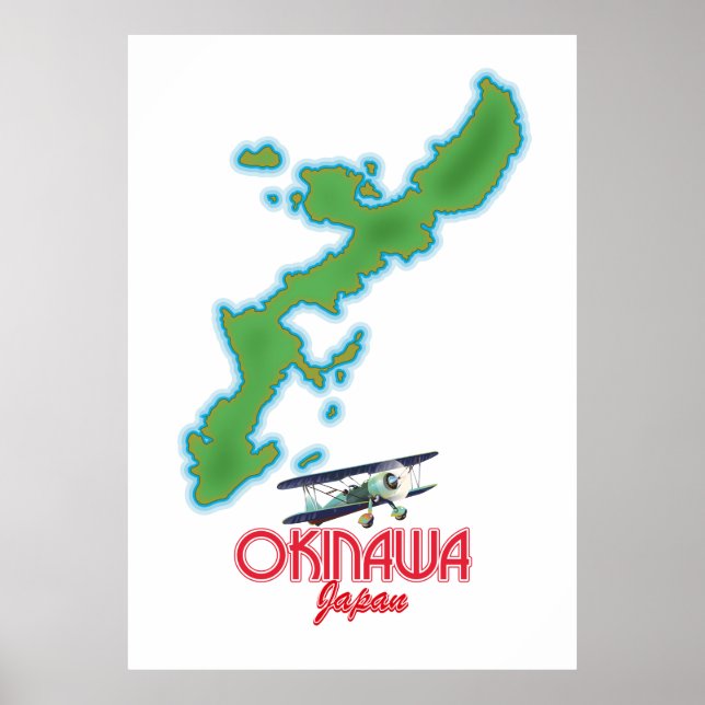 Poster Carte de voyage du Japon d'Okinawa (Devant)