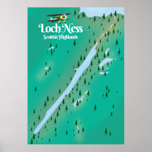 Poster Carte de voyage Loch Ness Scottish Highlands