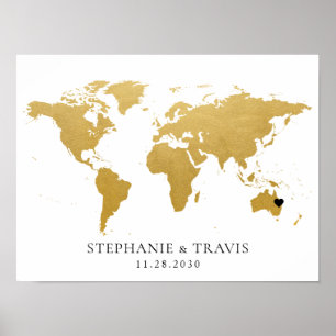 Poster Carte de voyage thème invité connexion mariage Mit