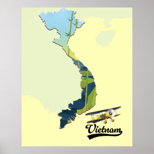 Poster Carte de voyage Vietnam