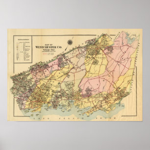 Poster Carte de Westchester Co