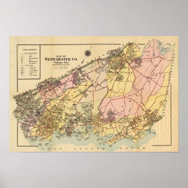 Poster Carte de Westchester Co (Devant)