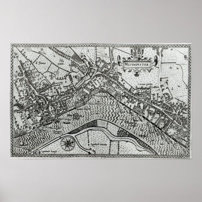 Poster Carte de Westminster de 'Speculum Britannia' (Devant)