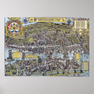 Poster Carte de Zürich 1576