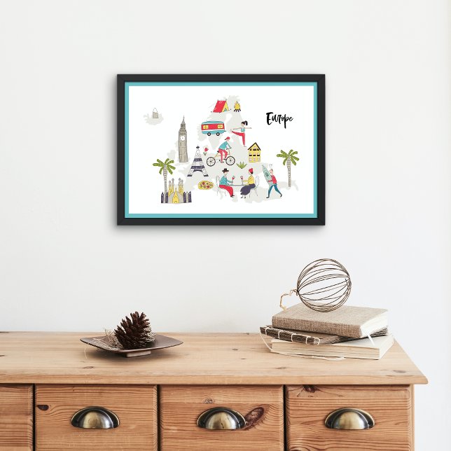 Poster Carte des activités en Europe (Créateur téléchargé)