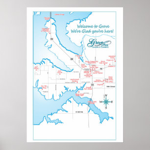 Poster Carte des attractions de Grove OK 19