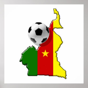 Poster Carte des cadeaux de football Cameroun Cameroun