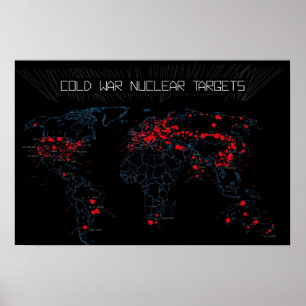 Poster Carte des cibles nucléaires de la Guerre froide