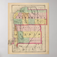 Carte des comtés de Charlevoix et d'Antrim, Michig