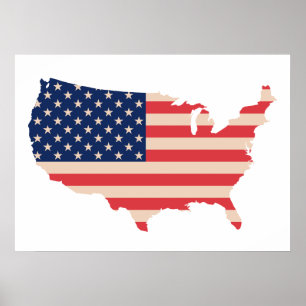 Poster Carte des États-Unis
