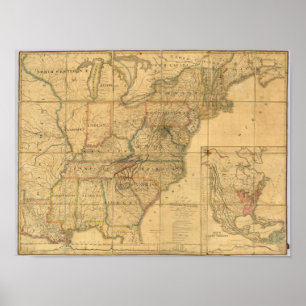 Poster Carte des États-Unis 6