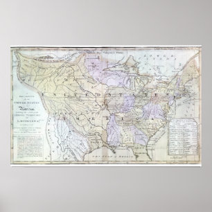 Poster CARTE DES ÉTATS-UNIS, c1812