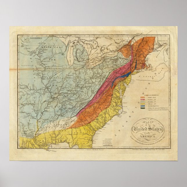 Poster Carte des États-Unis d'Amérique 4 (Devant)