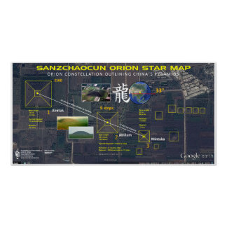 Poster Carte des étoiles de Sanzchaocun Orion