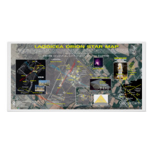 Poster Carte des étoiles Laodicea Orion