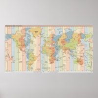 Carte des fuseaux horaires mondiaux