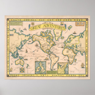 Poster Carte des grandes aventures