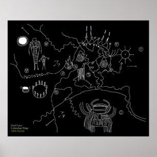Poster Carte des grottes de hibou - Twin Peaks