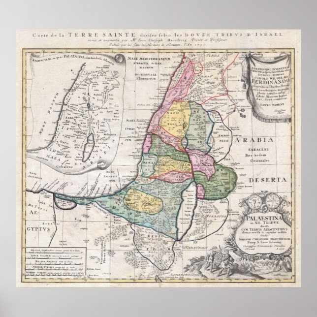 Poster Carte des héritiers Homann - 1750 (Devant)
