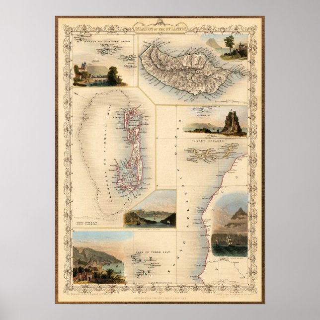 Poster Carte des îles de l'Ouest antique (Devant)