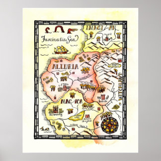 Poster Carte des Imaginaires des terres magiques