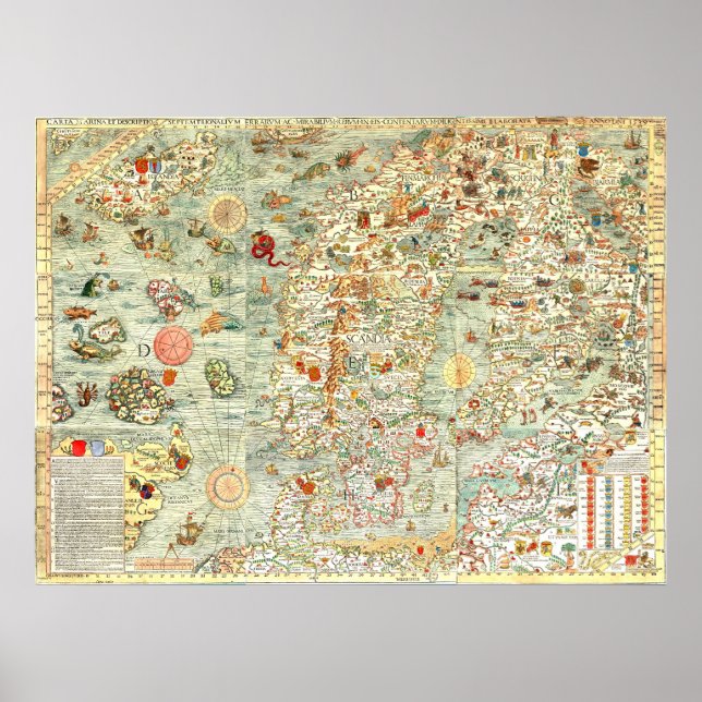 Poster Carte des loisirs de la vieille Europe (Devant)