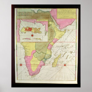 Poster Carte des pays d'Afrique