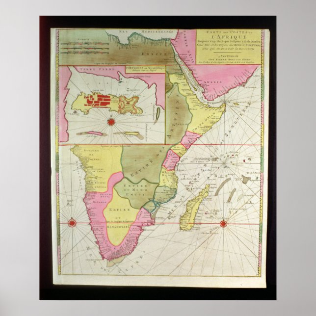 Poster Carte des pays d'Afrique (Devant)