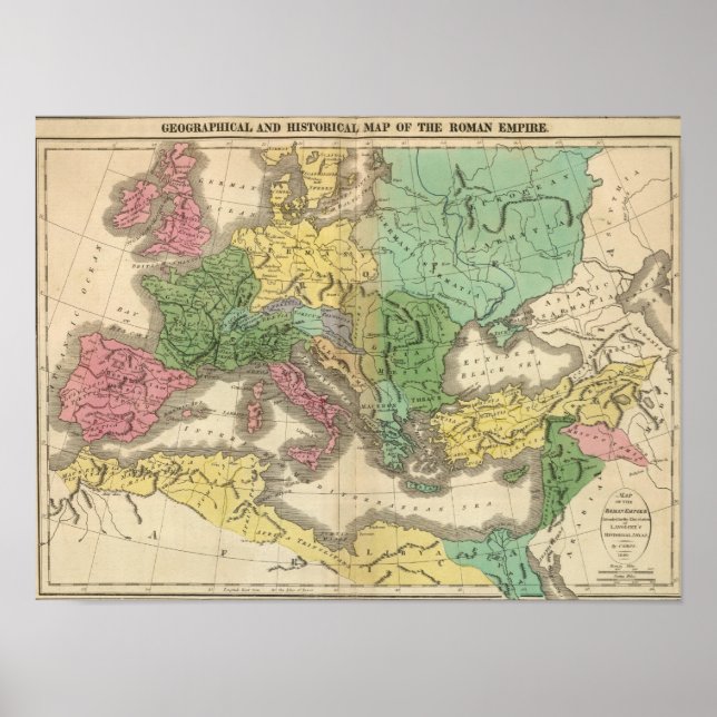 Poster Carte des provinces de l'Empire romain (Devant)