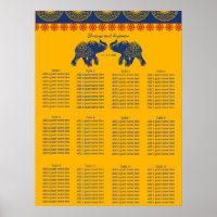 Carte des sièges Mariages des éléphants à thème in