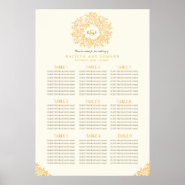 Poster Carte des sièges mariages orange