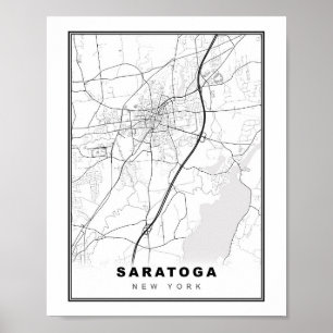 Poster Carte des sources de Saratoga
