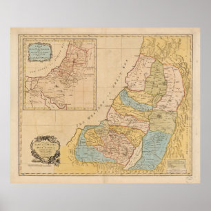 Poster Carte des terres du Canada (Terre Sainte) (1760)