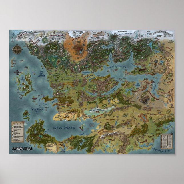 Poster Carte détaillée des royaumes oubliés (Devant)