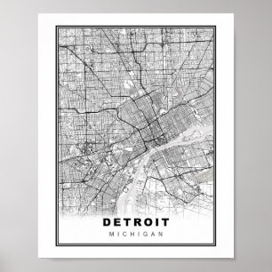 Poster Carte Détroit
