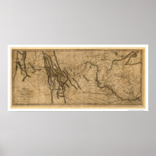 Poster Carte d'expédition de Lewis et de Clark - 1804