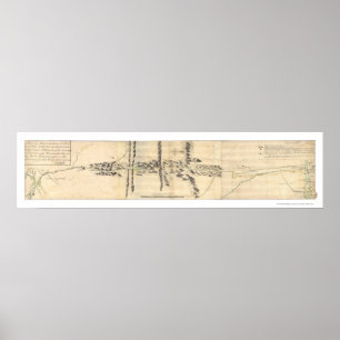 Poster Carte d'expédition Québec-Maine 1760