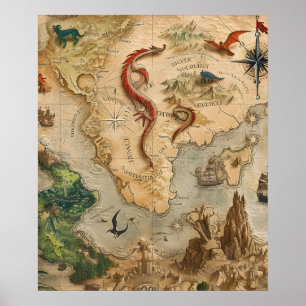 Poster Carte d'Imaginaire version 4