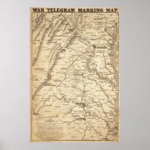 Poster Carte d'inscription de télégramme de guerre