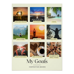Poster Carte d'inspiration Mes objectifs