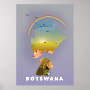 Poster Carte du Botswana