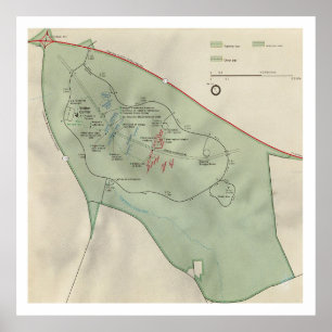 Poster Carte du champ de bataille national des Cowpens (1