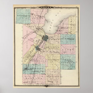 Poster Carte du comté Brown, État du Wisconsin