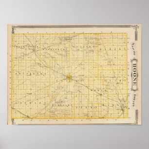 Poster Carte du comté de Boone