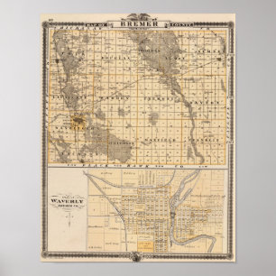 Poster Carte du comté de Bremer