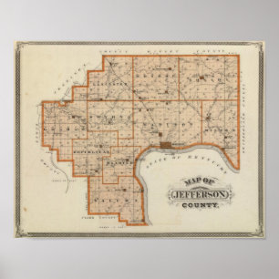 Poster Carte du comté de Jefferson