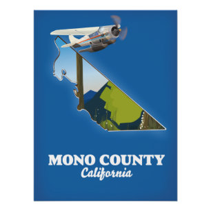 Poster Carte du comté de Mono Californie